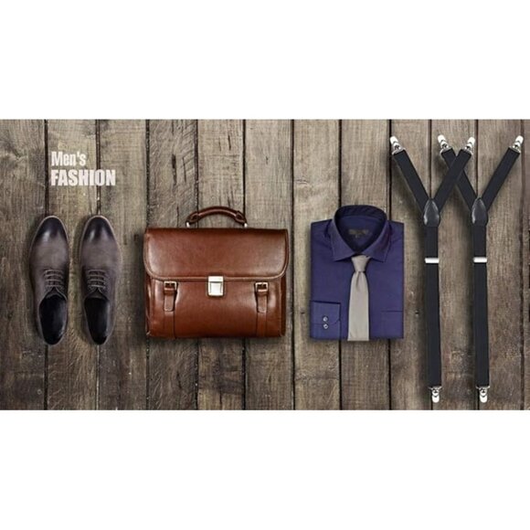 HOLD'EM Improved Shirt Stays Men Adjustable Elastic Y-style 1” Wide - Burgundy - Picture 7 of 7